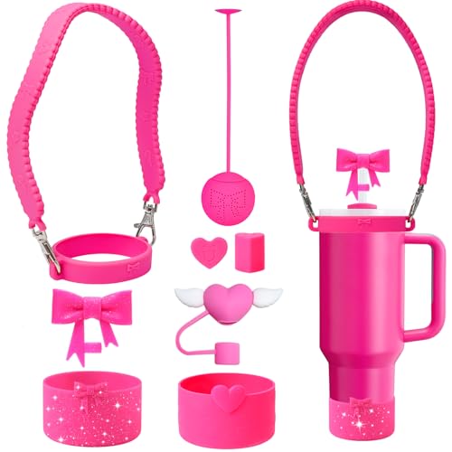 Silicone Accessories Set for Stanley Cup - 7PCS Rose