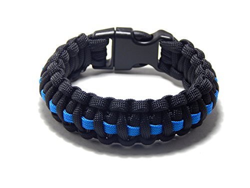 Paracord Survival Bracelet - Thin Blue Line Tactical 9 Inch