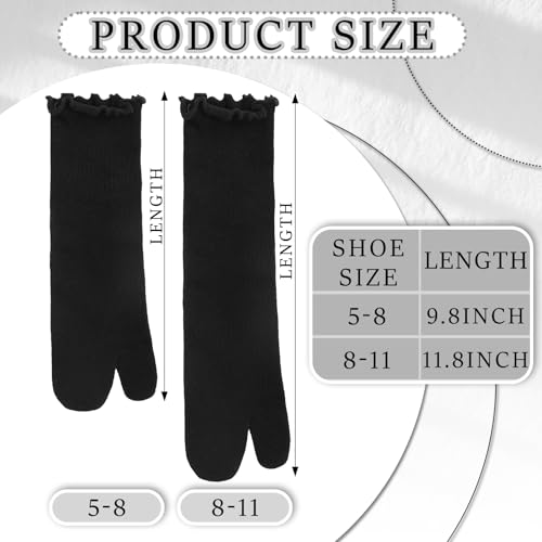 Bencailor 6 Pairs Women’s Split Toe Tabi Socks - Size 8-11, Simple Colors