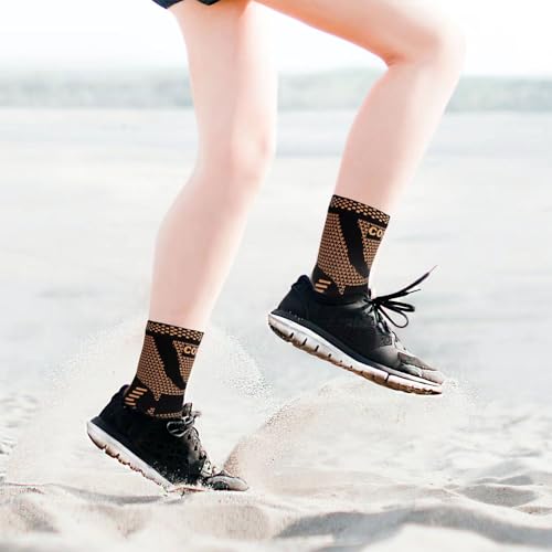 MIHAIR Copper Ankle Brace (Copper-Black, X-Large) - Ankle Support for Plantar Fasciitis