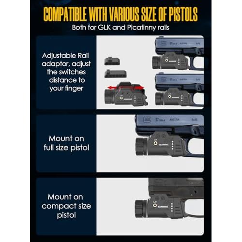 Green Laser Light Combo with Low and High Rear Switchs for Picatinny/GLK Rail
