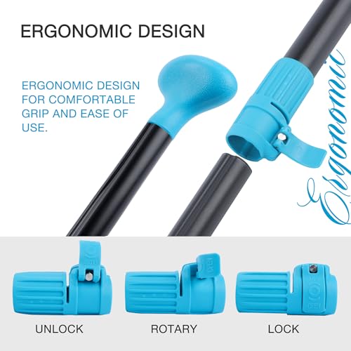 3-Piece Adjustable Kayak Paddle - Lightweight Blue Oars