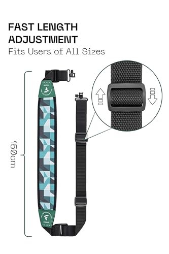 Adjustable Padded Rifle Sling with Swivels - 23" to 52"