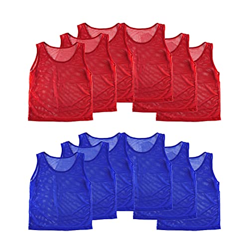 12-Pack Youth Scrimmage Vests - Lightweight Practice Jerseys