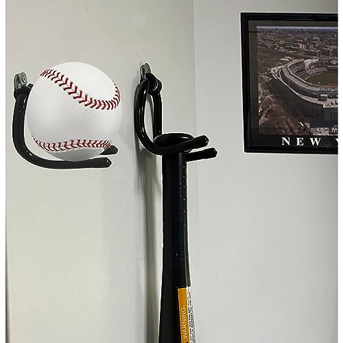 Baseball Bat Wall Rack - 2 Pack Vertical Display Stand