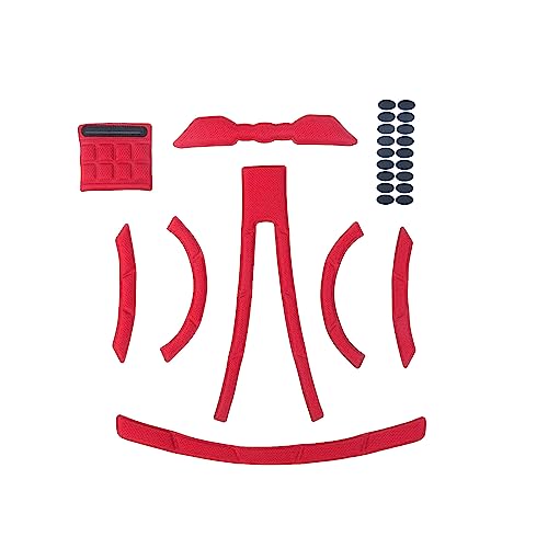 Universal Helmet Replacement Padding Kit - 25 Piece Foam Liner Set - Red J