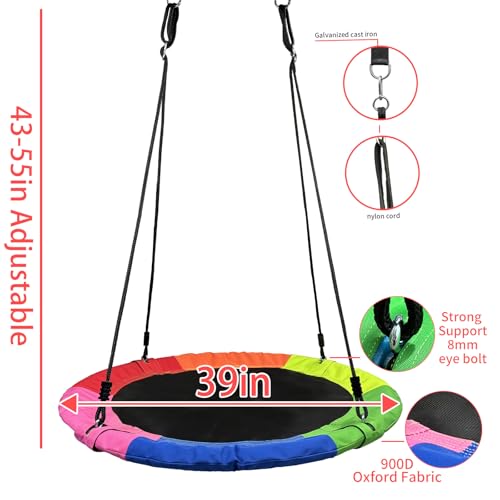 Xapigo 40 Inch Multicolor Tree Swing for Kids & Adults, Heavy Duty 900D Fabric