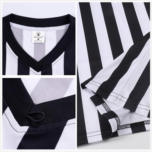 Men's Referee Shirt - Black Stripe Umpire Jersey for Sports