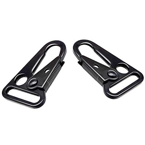 1-Inch Enlarged Mouth Clip Sling Clasp Hook - Black (6-Pack)
