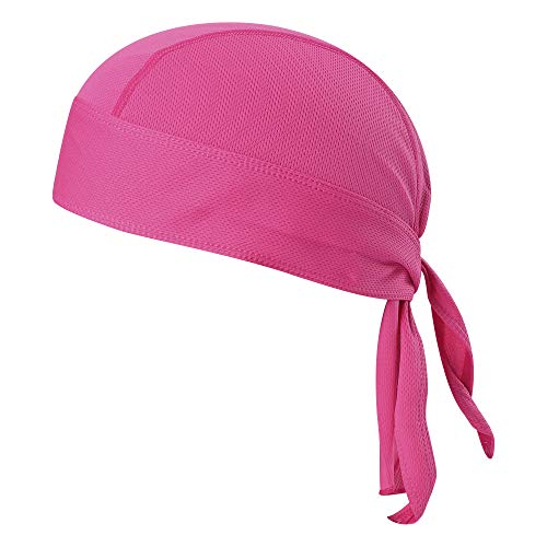 TOPLOR Skull Caps for Men - Cooling Bandana Cap Cycling Helmet Liner, Small-Large, Rose Red/Pink/Purple