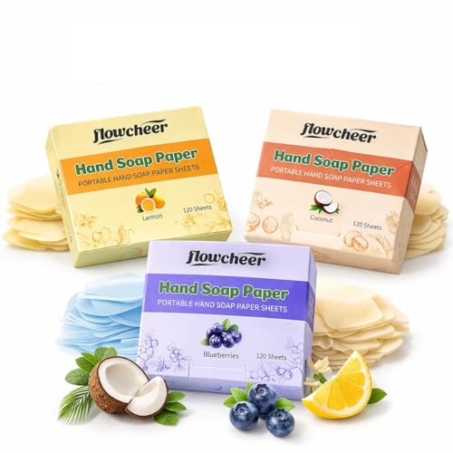 Paper Soap Sheets - 360 Pcs Variety in Lemon, Coconut & Blueberry Scents