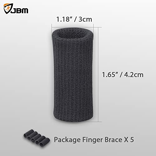 Compression Finger Sleeves - 5 Pack Sport Protector - Grey