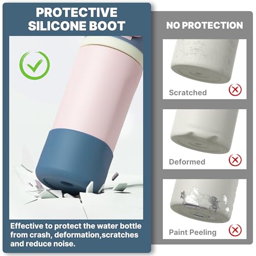 Silicone Protective Boot for Owala 16 oz & 14 oz Water Bottles - Denim Blue