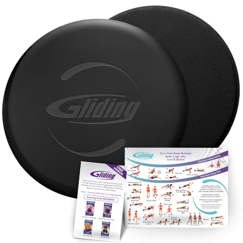 9" Gliding Sliders for Full Body Workouts - Black