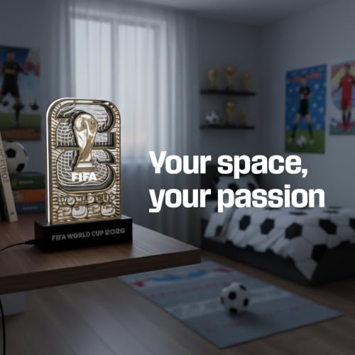 2026 FIFA World Cup Trophy LED Lamp - Acrylic Display with Wooden Base