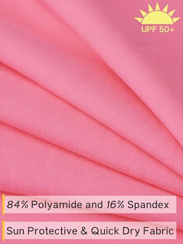 UPF 50+ Girls Rash Guard Swim Shirt - 5T / White, Pink, Hot Pink
