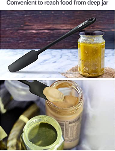 Silicone Jar Spatula - Heat Resistant Rubber Scraper, Black - 1-Pack