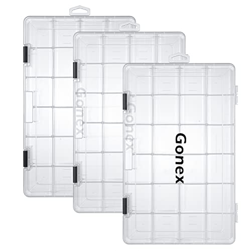 Gonex 3-Pack 3700 Fishing Tackle Trays with Adjustable Dividers, 14x8.66x1.85"