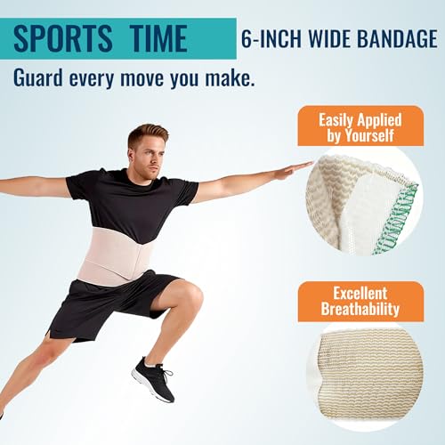6" Cotton Compression Bandage Wrap - 2 Pack for Injury Recovery
