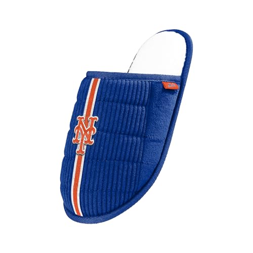 MLB Men's Embroidered Team Color Sherpa Slides - New York Mets | Size 9-10