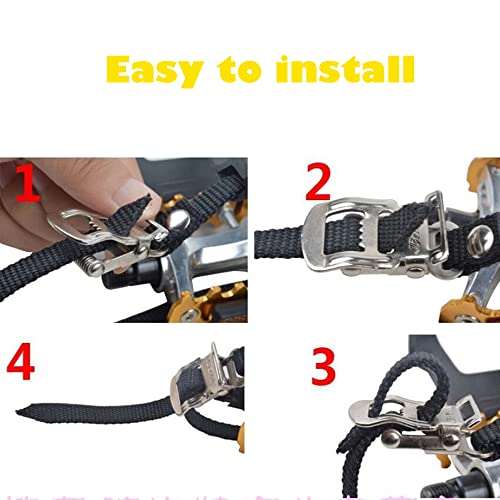 Adjustable Bike Pedal Straps - Universal Replacement for Exercise Bikes