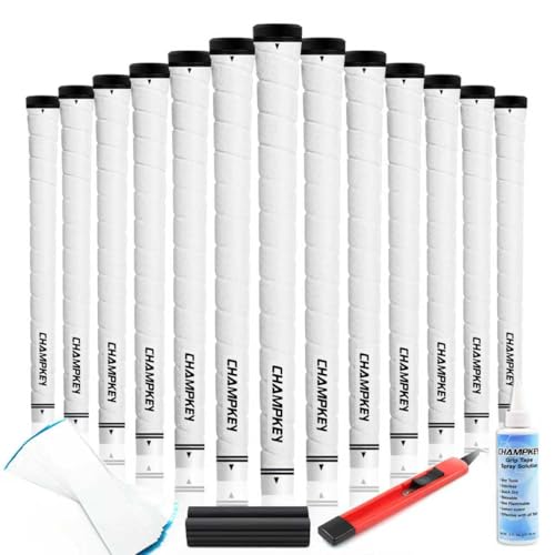 Golf Grips - CHAMPKEY X-WEAVE Rubber Grip Set with Repair Kit - White Midsize
