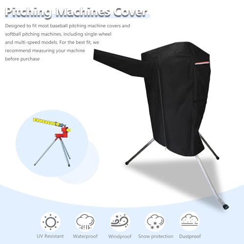 Lengthening Baseball & Softball Pitching Machine Cover - Heavy-Duty Waterproof 600D Oxford