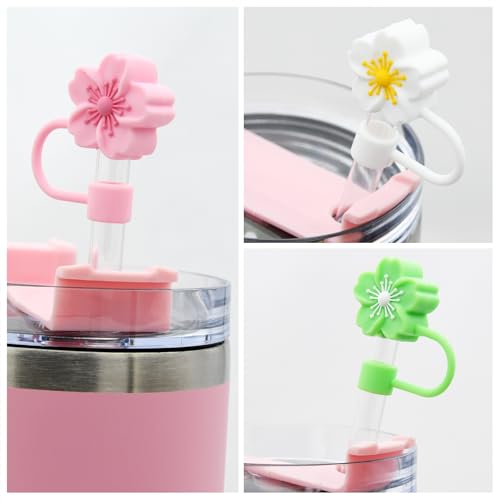 Silicone Straw Cover for 10mm Tumbler Straws - 6pcs Sakura Straw Cap