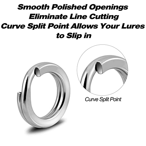 Fishing Split Rings - Stainless Steel, 38LB Strength, 100-Pack