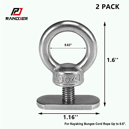 Stainless Steel Kayak Tie Down Eyelets - 2 Pack Mount Kit