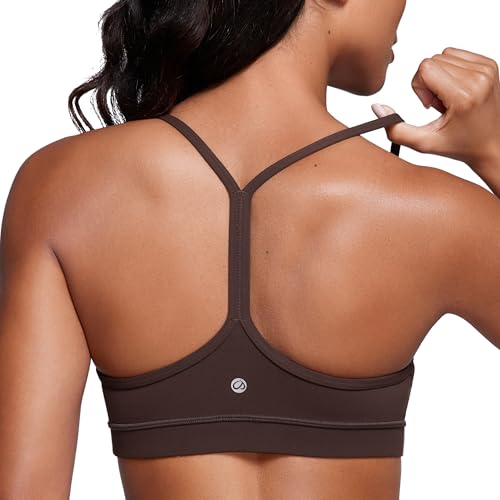 CRZ YOGA Butterluxe Y Back Sports Bra Small Hot Fudge Brown