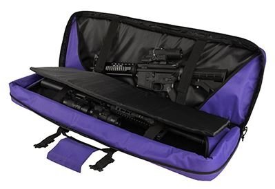 Double Carbine Case - 36 inch - Black with Purple Trim