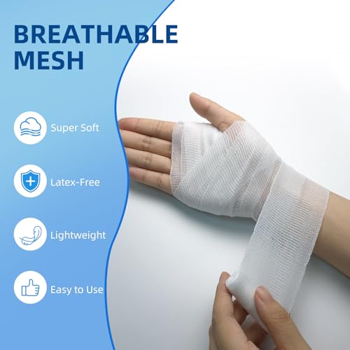GlobalRoll 2" x 4.1 Yards Stretch Gauze Bandage — 24 Rolls, Individually Wrapped