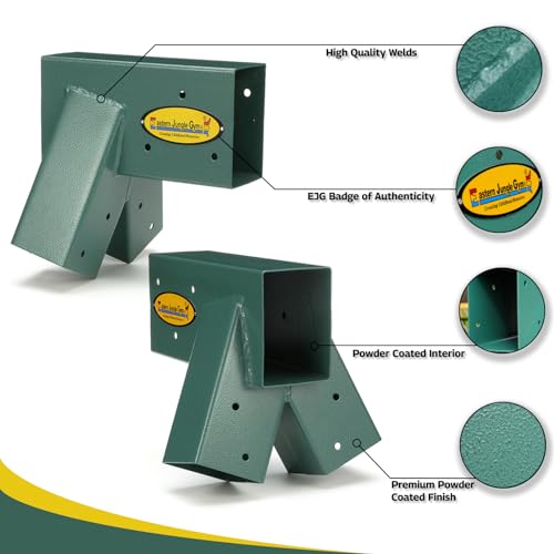 A-Frame Swing Set Brackets - Heavy Duty Steel, Green, 2 Pack