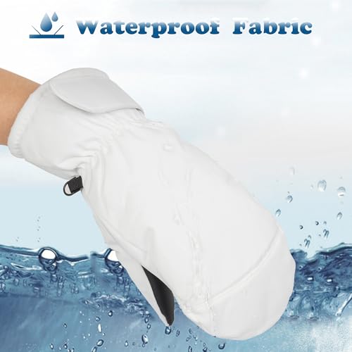 Water-Repellent Thermal Winter Ski Gloves for Men & Women - Black, 11x4.7in