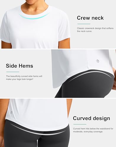 Workout Tops for Women UPF 50+ Sun Protection Dry Fit Athletic Gym