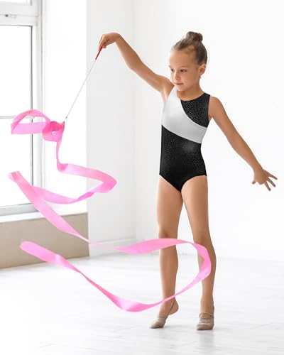 Gymnastics Leotard for Girls - Toddler Ballet Leotard Silver 130 (5-6 Years)