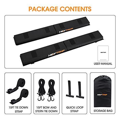 30" Roof Rack Pads with Straps for Kayak, Surfboard & Canoe