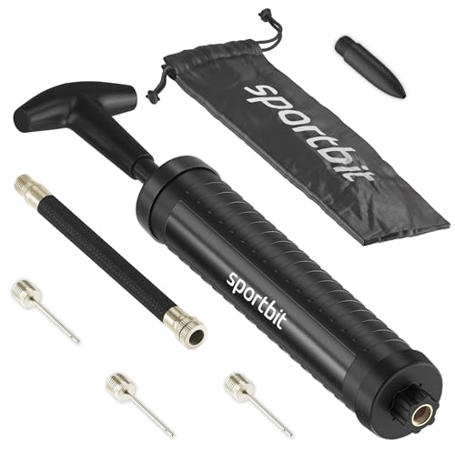 SPORTBIT Black Hand Pump for Basketball Volleyball Soccer Football - Portable & Easy to Use