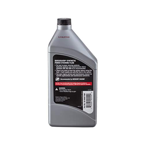 Quicksilver Synthetic Power Steering Fluid SAE 0W-30 32 Oz - Marine & Outboard Use