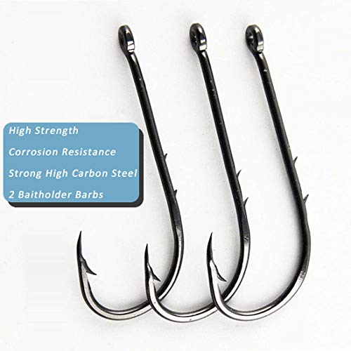 Baitholder Fishing Hooks - Barbed Shank Beak Hooks #4, 100pcs
