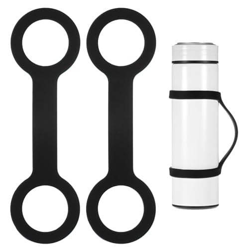 Water Bottle Handle Carrier Strap - 2PCS, Black - Ideal for Running, Hiking & Gym