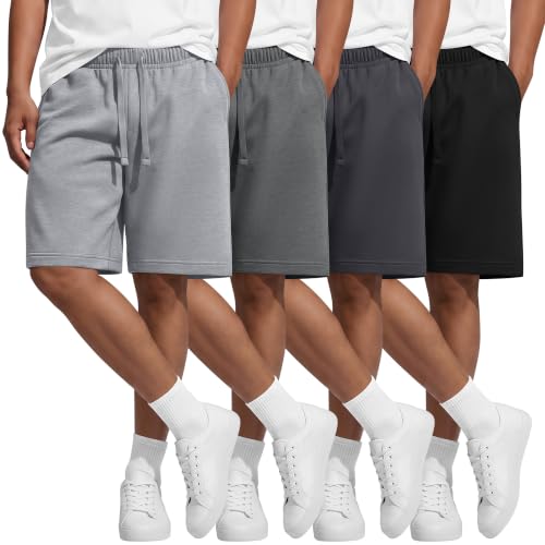 Oakgarden Boys Shorts 4-Pack - Sizes 13-14 Years, Black & Gray Variations