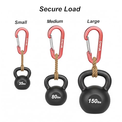 Carabiner Clip Variety Pack - Small, Medium, Large - 12 Colors