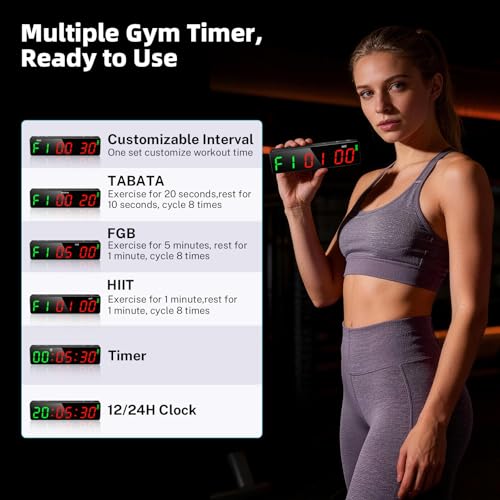 Portable Workout Timer with Strong Magnet - 7-Inch Black