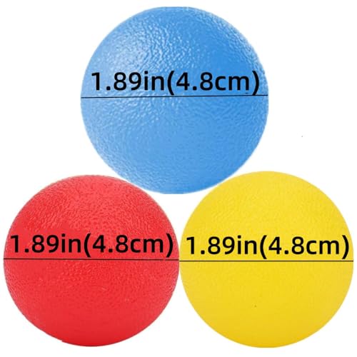 3 Pack Stress Relief Hand Exercise Balls - Silicone Therapy Balls