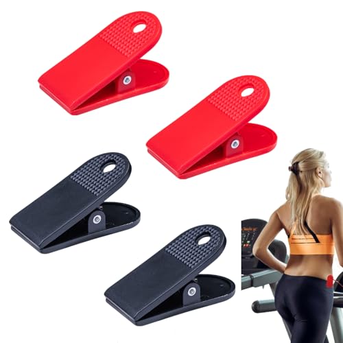 Treadmill Safety Switch Clips - 4 Pack, Red & Black