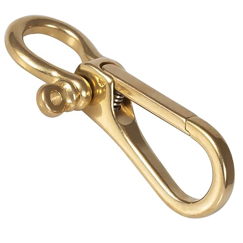 Brass Detachable Keychain Clip - U Shackle Fob Wallet Accessory