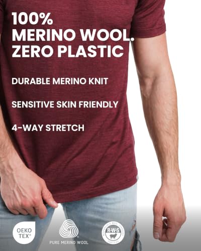 Men's Merino Wool Base Layer T-Shirt - Olive Grove Large by Merino.tech
