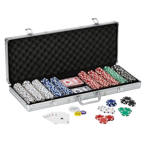 500-Count Texas Hold'em Poker Chip Set with Aluminum Case